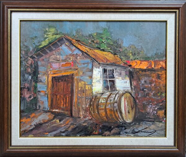 Umetnička slika Bačva II slikar Ivan Vanja Milanović - tehnika ulje na platnu - Format slike sa ramom 53x63 cm - bez rama 40x50 cm - Cena umetničke slike 15340 dinara