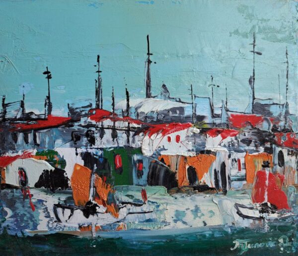 Umetnička slika Sicilija 2 slikar Duško Trifunović - tehnika ulje na platnu - format slike bez rama 25x30 cm - cena umetničke slike 16520 dinara - izgled slike bez rama
