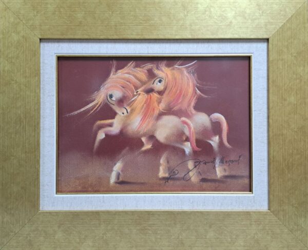 Umetnička slika Bordo rapskodija XVI slikar Janoš Mesaroš - tehnika pastel - format slike sa ramom 43x53 cm - bez rama 25x35 cm - Cena umetničke slike 23600 dinara - izgled slike sa ramom