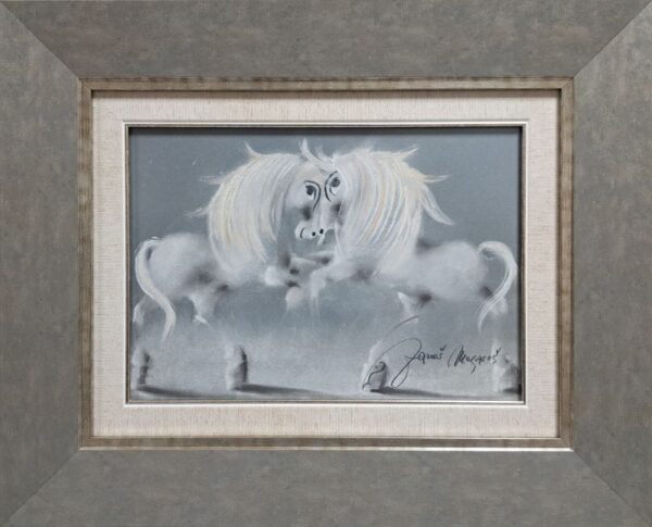 Umetnička slika Siva rapskodija XVI slikar Janoš Mesaroš - tehnika pastel - format slike sa ramom 43x53 cm - bez rama 25x35 cm - Cena umetničke slike 23600 dinara - izgled slike sa ramom