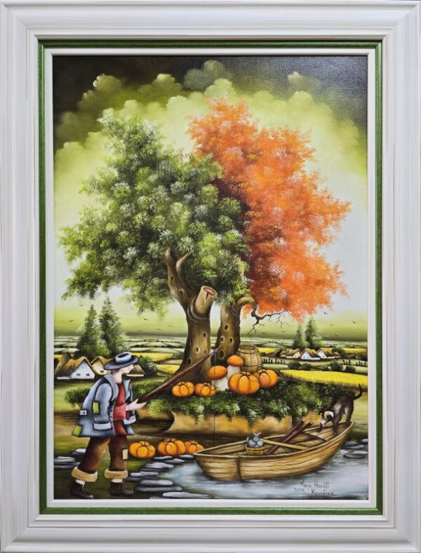 Umetnička slika Veliko drvo ljubavi 1 slikarka Marija Hlavati - tehnika ulje na platnu - format slike sa ramom 85x65 cm - bez rama 70x50 cm - Cena umetničke slike 82600 dinara - izgled slike sa ramom