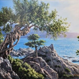 Umetnička slika Moje more slikar Staniša Stojiljković Nite – tehnika ulje na platnu – format slike sa ramom 100×120 cm – bez rama 80×100 cm – Cena umetničke slike 118.000 dinara – uz sertifikat – izgled slike bez rama
