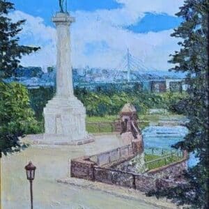 Umetnička slika Pobednik II slikarka Olja Nikonova – tehnika ulje na platnu – format slike sa ramom 51×41 cm – bez rama 35×25 cm – Cena umetničke slike 23.600 dinara – uz sertifikat – izgled slike bez rama