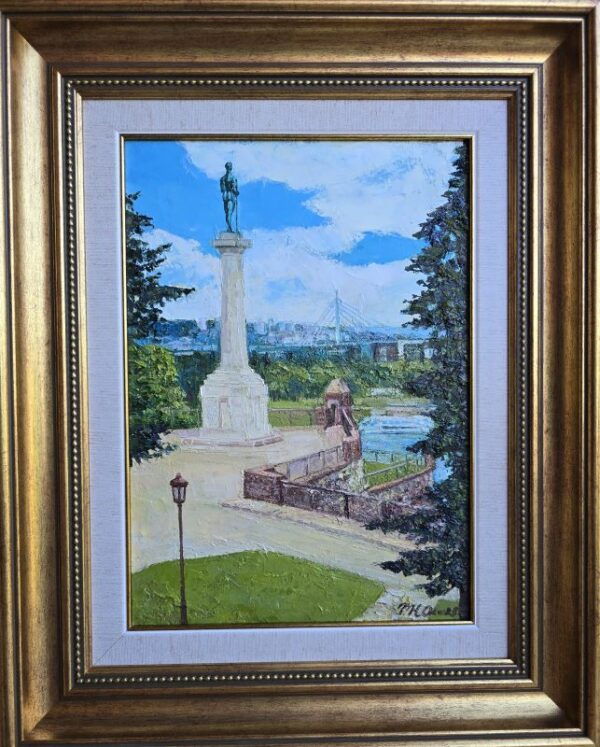 Umetnička slika Pobednik II slikarka Olja Nikonova – tehnika ulje na platnu – format slike sa ramom 51×41 cm – bez rama 35×25 cm – Cena umetničke slike 23.600 dinara – uz sertifikat – izgled slike sa ramom