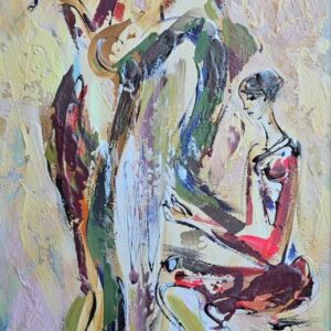 Umetnička slika Trio 4 – slikar Dušan Rajšić – tehnika akril na platnu – format slike sa ramom 66×36 cm – bez rama 60×30 cm – Cena umetničke slike 16.520 dinara – izgled slike bez rama