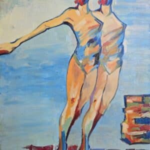 Umetnička slika Bliznakinje – slikar Duško Trifunović, tehnika ulje na platnu, format slike bez rama 90×70 cm, sertifikat, 59.000 RSD - izgled slike bez rama