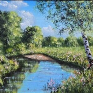 Umetnička slika Breze 6 – slikar Aleksandar Injac – tehnika slikanja ulje na platnu – luksuzno uramljena – format slike bez rama 30×40 cm, sa ramom 46×56 cm – cena umetničke slike 16499 dinara – sertifikat – izgled slike bez rama