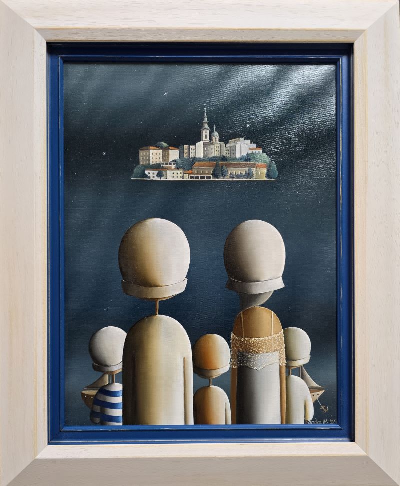 Umetnička slika Beograd slikar Sandra Mitrović - tehnika ulje na platnu - format slike sa ramom 55x45 cm - bez rama 40x30 cm - Cena umetničke slike 49560 dinara - izgled slike sa ramom