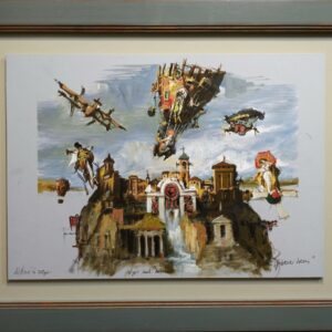 Umetnička slika Nebeski hram slikar Goran Mitrović - tehnika digitalna kombinovana tehnika sa dodatim aplikacijama i islikanim detaljima uljanom bojom - format slike sa ramom 62x80 cm - bez rama 42x60 cm - unikat slika sa sertifikatom - Cena umetničke slike 49560 dinara - izgled slike sa ramom