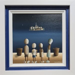 Umetnička slika Porodica slikar Sandra Mitrović - tehnika ulje na platnu - format slike sa ramom 43x43 cm - bez rama 30x30 cm - Cena umetničke slike 44840 dinara - izgled slike sa ramom