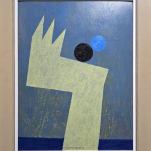 Umetnička slika Troja slikar Aleksandar Cvetković - tehnika kombinovana tehnika na kartonu - format slike sa ramom 79x64 cm - bez rama 50x65 cm - Cena umetničke slike 82600 dinara - izgled slike sa ramom