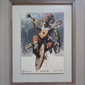 Umetnička slika Glasonoša slikar Goran Mitrović - tehnika digitalna kombinovana sa dodatim aplikacijama i islikanim detaljima uljanom bojom (unikat) - format slike sa ramom 50x41 cm - bez rama 30x21 cm - Cena umetničke slike 35400 dinara - izgled slike sa ramom