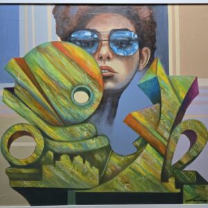 Umetnička slika Naočari slikar Ivan Vanja Milanović - tehnika ulje na platnu - bez rama 100x120 cm - Cena umetničke slike 38940 dinara