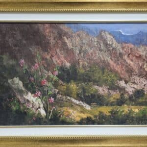 Umetnička slika Crna Gora 3 slikar Milan Lazarević - tehnika ulje na platnu - format slike sa ramom 47x66 cm - bez rama 35x53 cm - Cena umetničke slike 33040 dinara - izgled slike sa ramom