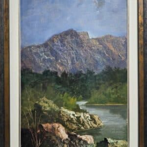 Umetnička slika Crna Gora 4 slikar Milan Lazarević - tehnika ulje na platnu - format slike sa ramom 66x46 cm - bez rama 53x34 cm - Cena umetničke slike 33040 dinara - izgled slike sa ramom