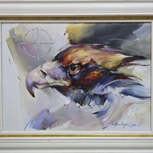 Umetnička slika Dobar pogled slikar akademski Braca Đurković - tehnika akril i ulje na platnu od jute - format slike sa ramom 55x70 cm - bez rama 40x55 cm - Cena umetničke slike 129800 dinara - izgled slike sa ramom