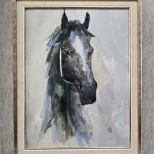 Umetnička slika Konj 19 slikar Dragan Tasić - tehnika akril na platnu kaširano na kartonu - format slike sa ramom 52x42 cm - bez rama 40x30 cm - Cena umetničke slike 11210 dinara - izgled slike sa ramom