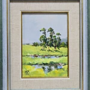 Umetnička slika Zlatibor 1 slikar Dragan Tasić - tehnika akril na lesonitu - format slike sa ramom 28x23 cm - bez rama 17x13 cm - Cena umetničke slike 6490 dinara - izgled slike sa ramom