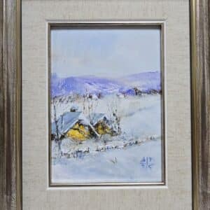 Umetnička slika Zlatibor 3 slikar Dragan Tasić - tehnika akril na lesonitu - format slike sa ramom 28x23 cm - bez rama 17x13 cm - Cena umetničke slike 6490 dinara - izgled slike sa ramom