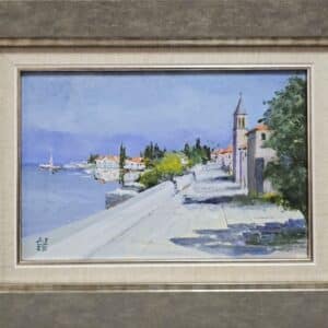 Umetnička slika More 10 slikar Dragan Tasić - tehnika akril na platnu kaširano na kartonu - format slike sa ramom 32x42 cm - bez rama 20x30 cm - Cena umetničke slike 8850 dinara - izgled slike sa ramom