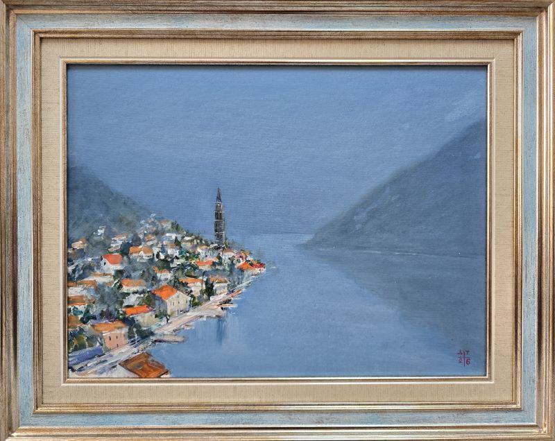 Umetnička slika More 11 slikar Dragan Tasić - tehnika akril na platnu kaširano na kartonu - format slike sa ramom 40x50 cm - bez rama 30x40 cm - Cena umetničke slike 11210 dinara - izgled slike sa ramom