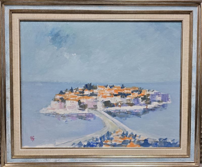 Umetnička slika More 16 slikar Dragan Tasić- tehnika akril na platnu kaširano na kartonu - veličina slike bez rama 40x50 cm - sa ramom 51x61 cm - cena umetničke slike 14160 dinara - izgled slike sa ramom
