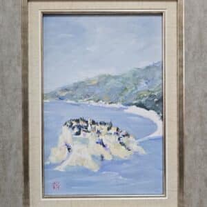 Umetnička slika More 5 slikar Dragan Tasić - tehnika akril na platnu kaširano na kartonu - format slike sa ramom 42x32 cm - bez rama 30x20 cm - Cena umetničke slike 8850 dinara - izgled slike sa ramom