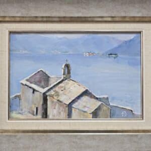 Umetnička slika More 6 slikar Dragan Tasić - tehnika akril na platnu kaširano na kartonu - format slike sa ramom 32x42 cm - bez rama 20x30 cm - Cena umetničke slike 8850 dinara - izgled slike sa ramom