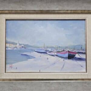 Umetnička slika More 7 slikar Dragan Tasić - tehnika akril na platnu kaširano na kartonu - format slike sa ramom 32x42 cm - bez rama 20x30 cm - Cena umetničke slike 8850 dinara - izgled slike sa ramom