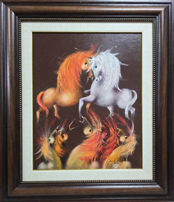 Umetnička slika Porodica III slikar Janoš Mesaroš- tehnika kombinovana pastel ulje tehnika - veličina slike bez rama 50x40 cm - sa ramom 73x63 cm - cena umetničke slike 70800 dinara - izgled slike sa ramom