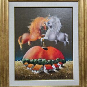 Umetnička slika Srem III slikar Janoš Mesaroš- tehnika kombinovana pastel ulje tehnika - veličina slike bez rama 50x40 cm - sa ramom 69x59 cm - cena umetničke slike 70800 dinara - izgled slike sa ramom