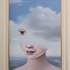 Umetnička slika Umereno do znatno oblačna slikar Slavko Krunić- tehnika akrilik na platnu - veličina slike bez rama 65x45 cm - sa ramom 78x58 cm - cena umetničke slike 271400 dinara - izgled slike sa ramom