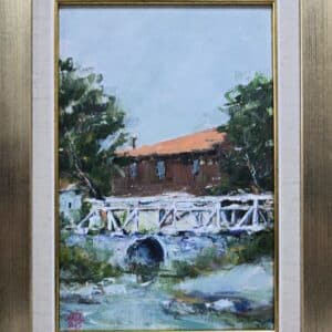 Umetnička slika Vodenica slikar Dragan Tasić - tehnika akril na platnu kaširano na kartonu - format slike sa ramom 39x29 cm - bez rama 30x20 cm - Cena umetničke slike 8850 dinara - izgled slike sa ramom