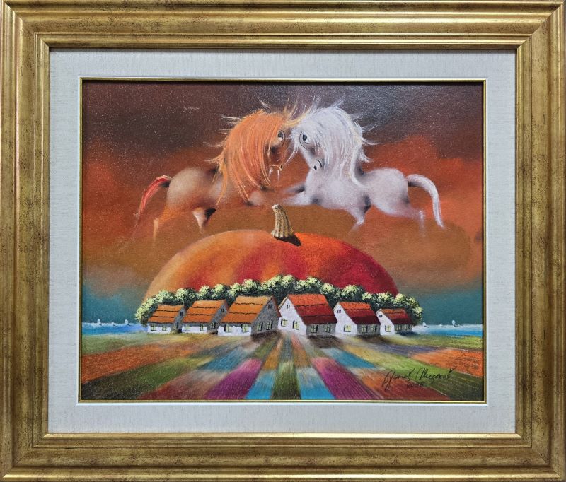 Umetnička slika Vojvodina III slikar Janoš Mesaroš- tehnika kombinovana pastel ulje tehnika - veličina slike bez rama 40x50 cm - sa ramom 59x69 cm - cena umetničke slike 70800 dinara - izgled slike sa ramom