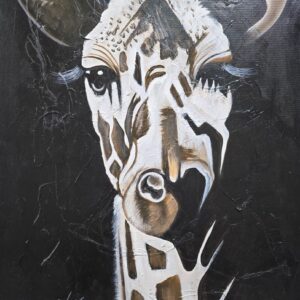 Umetnička slika Žirafa slikar Sharih (Zanzibar)- tehnika akril na platnu - veličina slike bez rama 80x55 cm - cena umetničke slike 41300 dinara - izgled slike bez rama