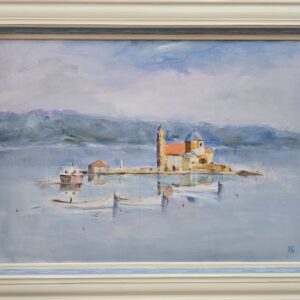 Umetnička slika Letnja idila 1 slikar Dragan Tasić- tehnika akril na lesonitu - veličina slike bez rama 50x70 cm - sa ramom 65x85 cm - cena umetničke slike 30680 dinara - izgled slike sa ramom