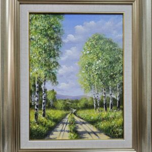 Umetnička slika Letnji put 1 slikar Aleksandar Injac- tehnika ulje na platnu - veličina slike bez rama 40x30 cm - sa ramom 59x49 cm - cena umetničke slike 17700 dinara - izgled slike sa ramom