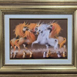 Umetnička slika Porodica IV slikar Janoš Mesaroš- tehnika kombinovana tehnika lak pastel - veličina slike bez rama 25x35 cm - sa ramom 46x56 cm - cena umetničke slike 35400 dinara - izgled slike sa ramom