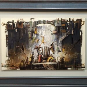 Umetnička slika Posvećeno putovanje slikar Goran Mitrović- tehnika digitalna kombinovana tehnika sa dodatim aplikacijama i islikanim detaljima uljanom bojom - veličina slike bez rama 31x50 cm - sa ramom 51x70 cm - cena umetničke slike 49560 dinara - izgled slike sa ramom