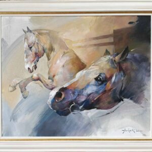 Umetnička slika Prepone slikar Braca Đurković- tehnika akril ulje na platnu od jute - veličina slike bez rama 65x80 cm - sa ramom 81x96 cm - cena umetničke slike 182900 dinara - izgled slike sa ramom