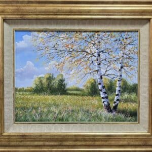 Umetnička slika Priroda 1 slikar Aleksandar Injac- tehnika ulje na platnu - veličina slike bez rama 30x40 cm - sa ramom 47x57 cm - cena umetničke slike 17700 dinara - izgled slike sa ramom