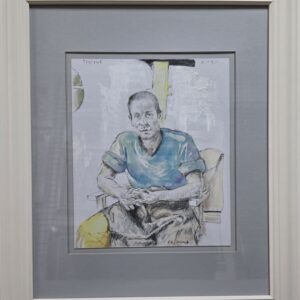 Umetnička slika Zanatlija slikar Milan Tucović- tehnika monotipija sa ručnom doradom - veličina slike bez rama 35x30 cm - sa ramom 67x57 cm - cena umetničke slike 59000 dinara - izgled slike sa ramom