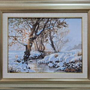 Umetnička slika Zimska idila 1 slikar Staniša Stojiljković Nite- tehnika ulje na platnu - veličina slike bez rama 30x40 cm - sa ramom 49x59 cm - cena umetničke slike 47200 dinara - izgled slike sa ramom