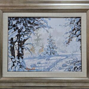 Umetnička slika Zimska idila 2 slikar Staniša Stojiljković Nite- tehnika ulje na platnu - veličina slike bez rama 30x40 cm - sa ramom 49x59 cm - cena umetničke slike 47200 dinara - izgled slike sa ramom