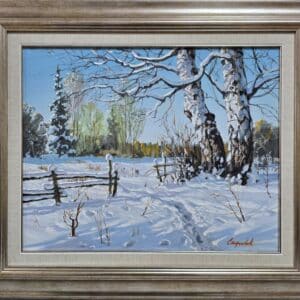 Umetnička slika Zimska idila 3 slikar Staniša Stojiljković Nite- tehnika ulje na platnu - veličina slike bez rama 40x50 cm - sa ramom 59x69 cm - cena umetničke slike 62540 dinara - izgled slike sa ramom