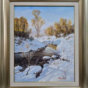 Umetnička slika Zimska idila 4 slikar Staniša Stojiljković Nite- tehnika ulje na platnu - veličina slike bez rama 50x40 cm - sa ramom 69x59 cm - cena umetničke slike 62540 dinara - izgled slike sa ramom