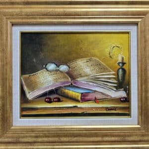 Umetnička slika Mrtva priroda mala 1 slikar Dragan Canić- tehnika ulje na platnu - veličina slike bez rama 22x28 cm - sa ramom 38x44 cm - cena umetničke slike 9440 dinara - izgled slike sa ramom