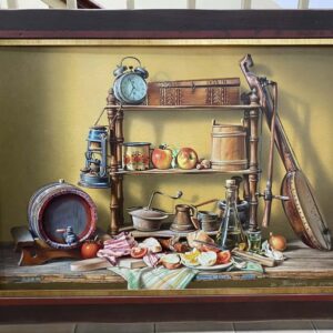 Umetnička slika S jutra slikar Jovica Tomašević- tehnika ulje na platnu kaširano na šperu - veličina slike bez rama 60x85 cm - sa ramom 80x105 cm - cena umetničke slike 177000 dinara - izgled slike sa ramom