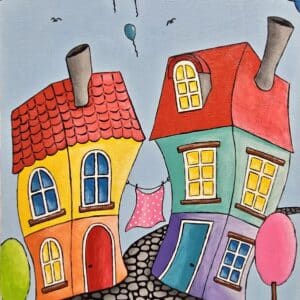 Umetnička slika Sušenje veša slikar Tijana Lazić