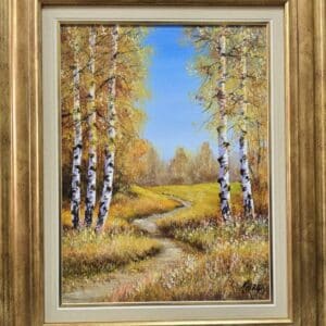 Umetnička slika Jesen 3 slikar Aleksandar Injac- tehnika ulje na platnu - veličina slike bez rama 40x30 cm - sa ramom 56x66 cm - cena umetničke slike 17700 dinara - izgled slike sa ramom.